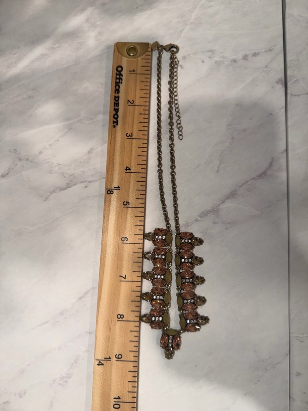 Banana Republic Factory Rose Pink Crystal Bib Necklace - Picture 5 of 6